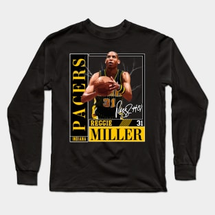Reggie Miller Choke Sign Basketball Legend Signature Vintage Retro 80s 90s Bootleg Rap Style Long Sleeve T-Shirt